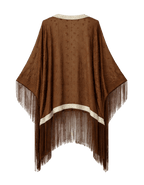Kimono with fringe and gold trim