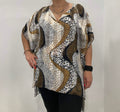 Georgette tunic with animal print