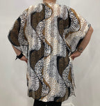 Georgette tunic with animal print