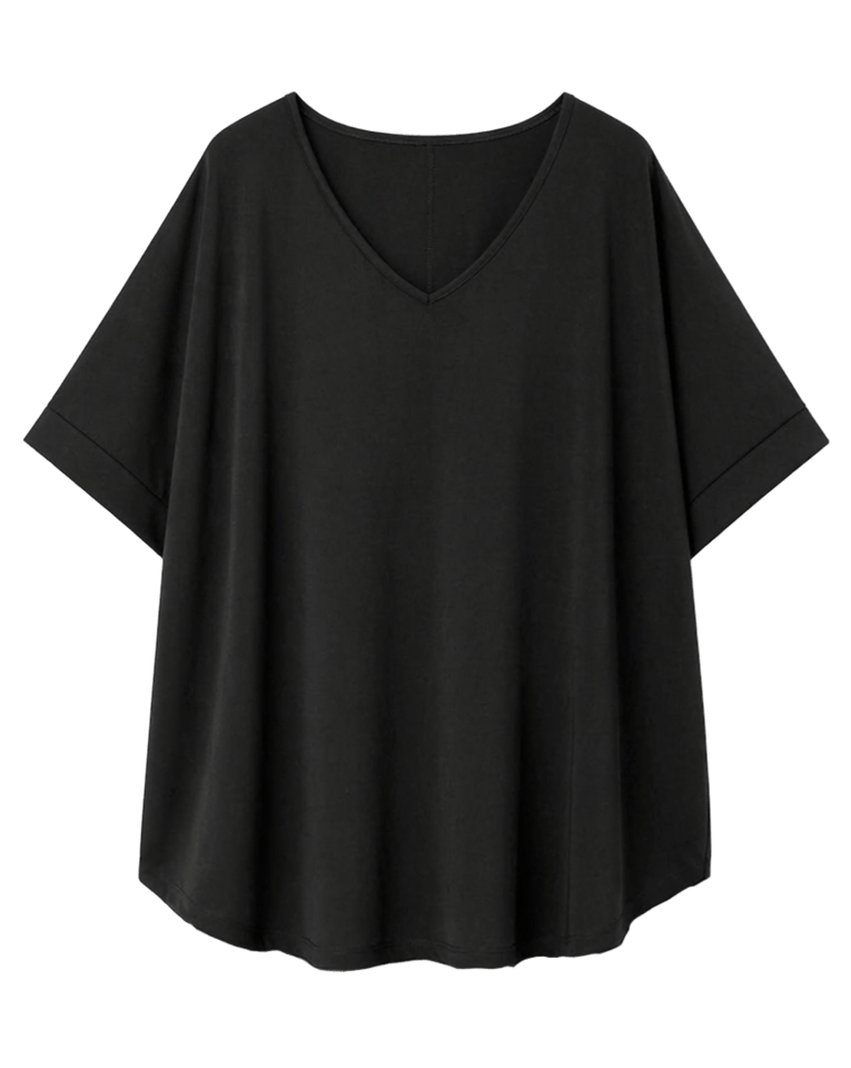Κοντομάνικη oversized μαύρη μπλούζα