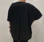 Κοντομάνικη oversized μαύρη μπλούζα