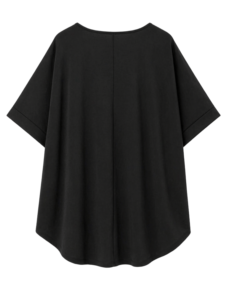 Κοντομάνικη oversized μαύρη μπλούζα