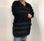 Knitted black cardigan with lurex details