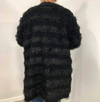 Knitted black cardigan with lurex details