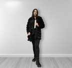 Knitted black cardigan with lurex details
