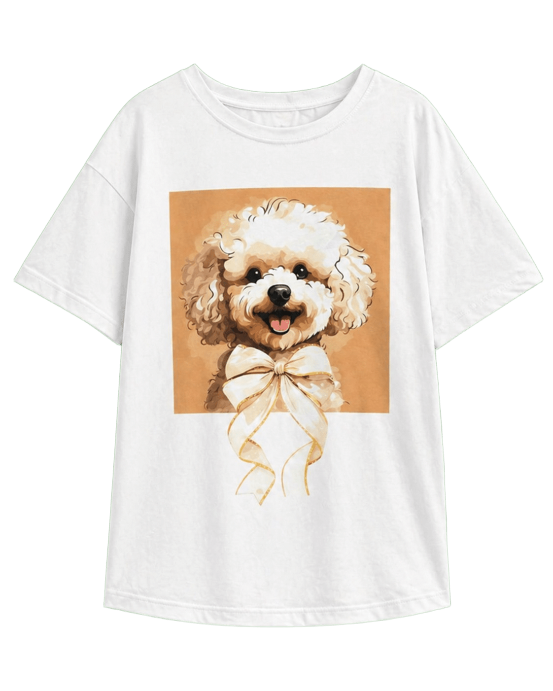 Λευκό βαμβακερό T-Shirt με τύπωμα σκυλάκι