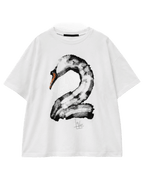 Κοντομάνικο βαμβακερό T-Shirt με τύπωμα κύκνου