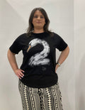 Κοντομάνικο βαμβακερό T-Shirt με τύπωμα κύκνου