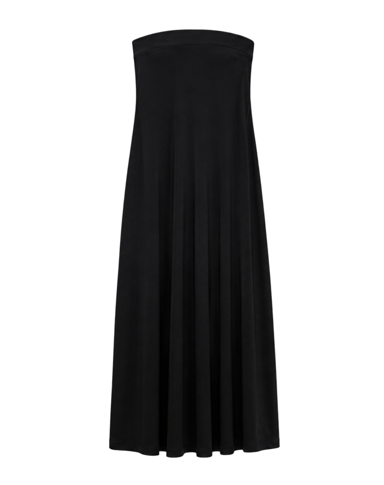 Strapless μαύρο φόρεμα σούπερ jersey
