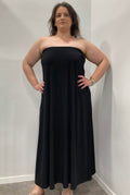 Strapless μαύρο φόρεμα σούπερ jersey