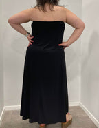 Strapless μαύρο φόρεμα σούπερ jersey