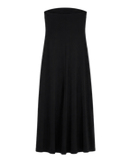 Strapless μαύρο φόρεμα σούπερ jersey