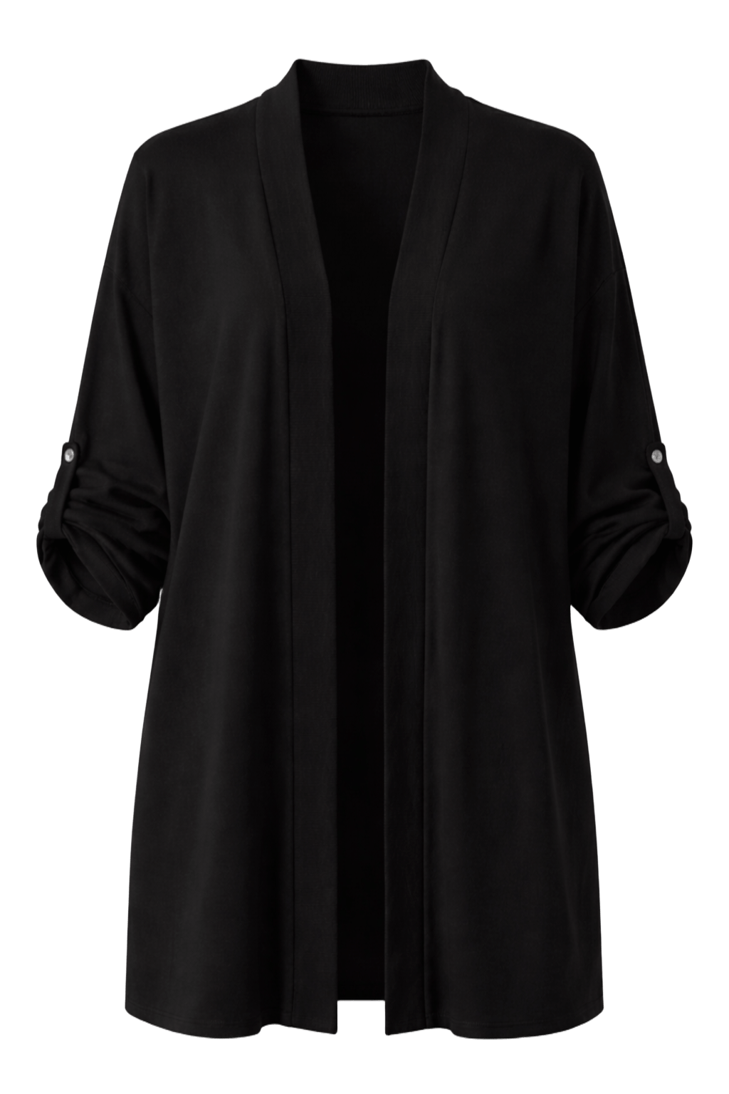 Knitted cardigan with adjustable sleeves