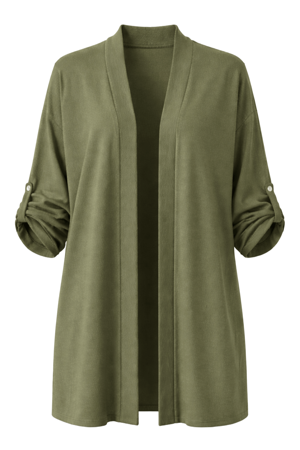 Knitted cardigan with adjustable sleeves